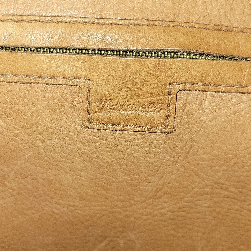 Madewell Tan Leather Embroidered Stripe Tote Bag - Picture 15 of 15